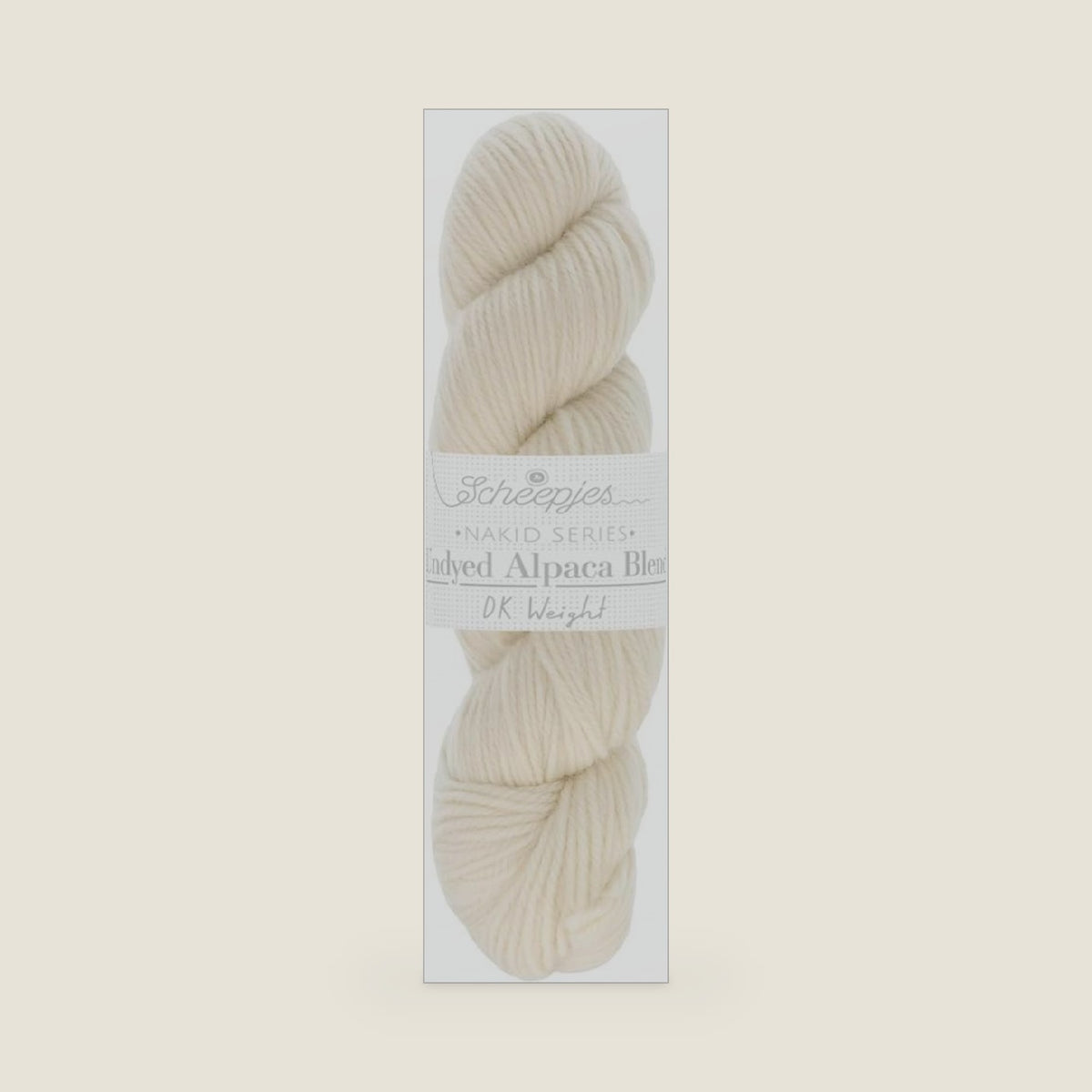 Scheepjes Nakid Undyed Alpaca-Wool DK Yarn, 100g Ball, White 004
