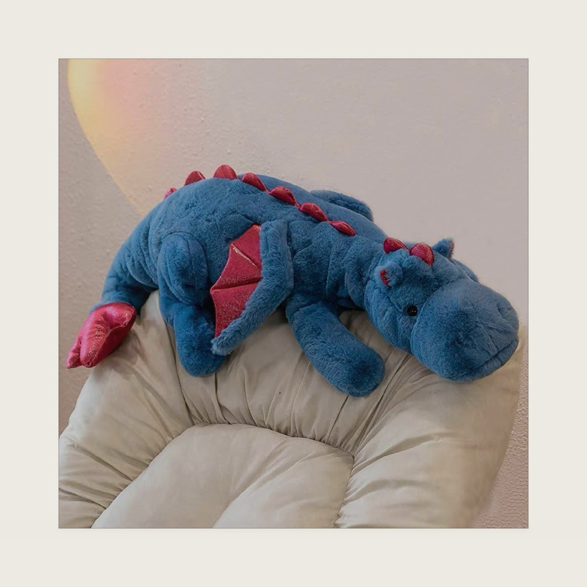 Large Dragon Stuffed Animal, Soft Dragon Plush Toy 51.2" 7Lbs for Kids and Adults, Available in Blue, Green, Pink, and White
