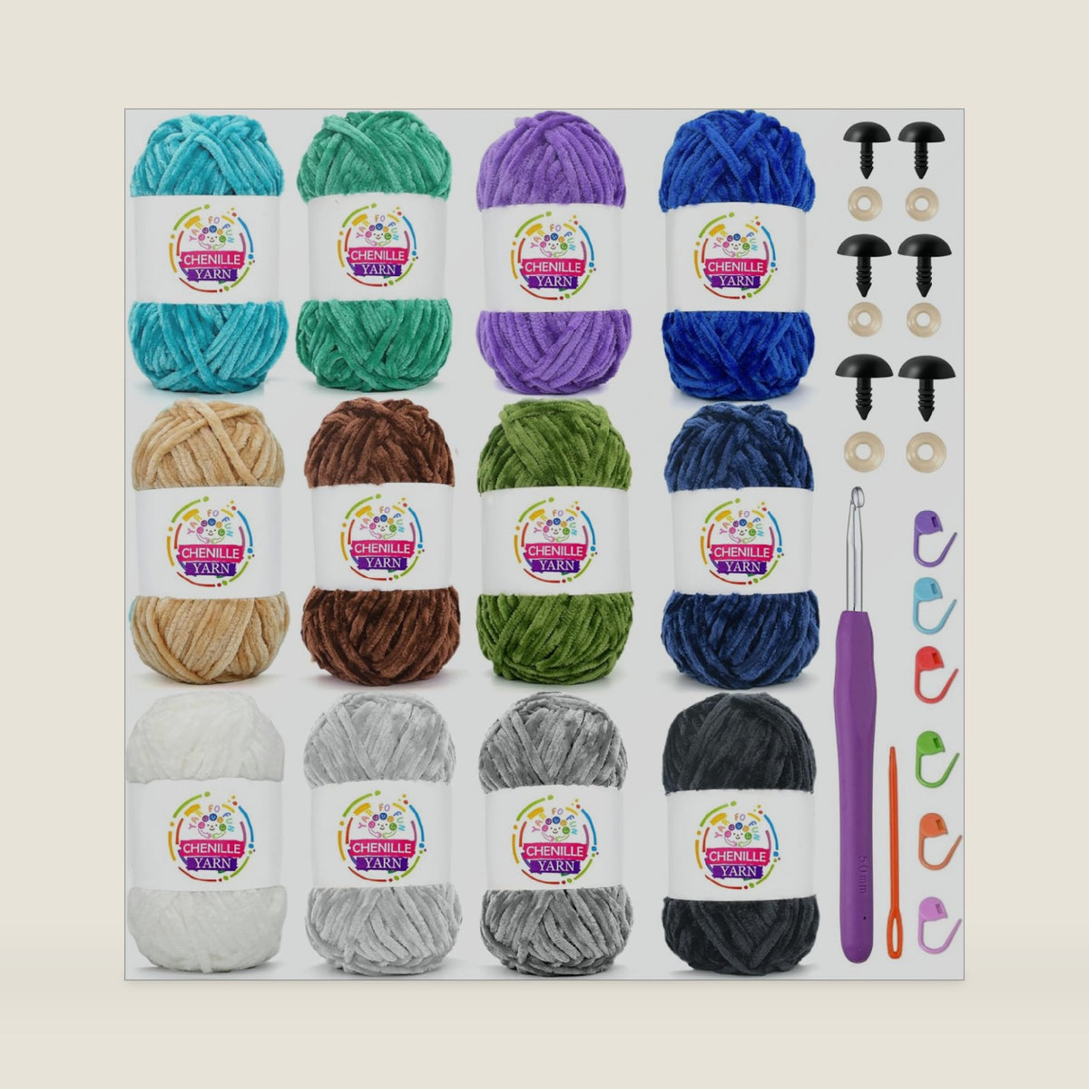 12 Pack Rainbow Velvet Chenille Yarn for Crocheting,Multicolor Fluffy Velvet Plush Yarn Thick Soft Chunky Chenille Yarn Baby Blanket Yarn for Crocheting Knitting Beginners（Multicolor 03）