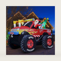 8 FT Long Santa in Monster Truck Christmas Inflatables Outdoor Decorations, Christmas Blow Up Santa Claus Yard Decorations for Garden Lawn Xmas Decor