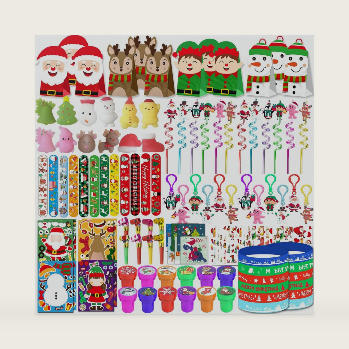 PLOUGVI 316Pcs Christmas Party Favors for Kids, Xmas Birthday Party Supplies Decor, Christmas Goodie Bag Stuffers, Advent Calendar Pinata Fillers, Classroom Rewards Prize, Stocking Stuffers for Kids