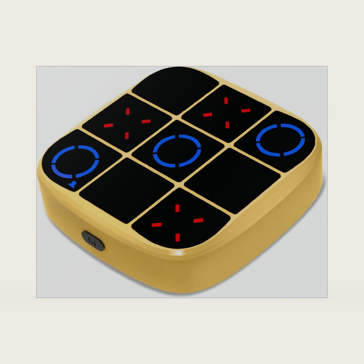 Tic-Tac-Toe Bolt Game, 4-in-1 Handheld Puzzle Games Console, Electronic Tic-Tac-Toe Game for Educational and Memory Growth, Portable Travel Games for Car Ride, Board Games for Kids and Adults (Yellow)