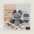 minimal beee Bat Crochet Kit for Beginners - DIY Halloween Craft Gift with Animal Yarn, Easy Knitting Supplies for Adults, Complete Starter Crochet Set with Needles & Instructions