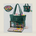 MYBAGZING Large Yarn Bag,Crochet & Knitting Storage Organizer w/Hook Case