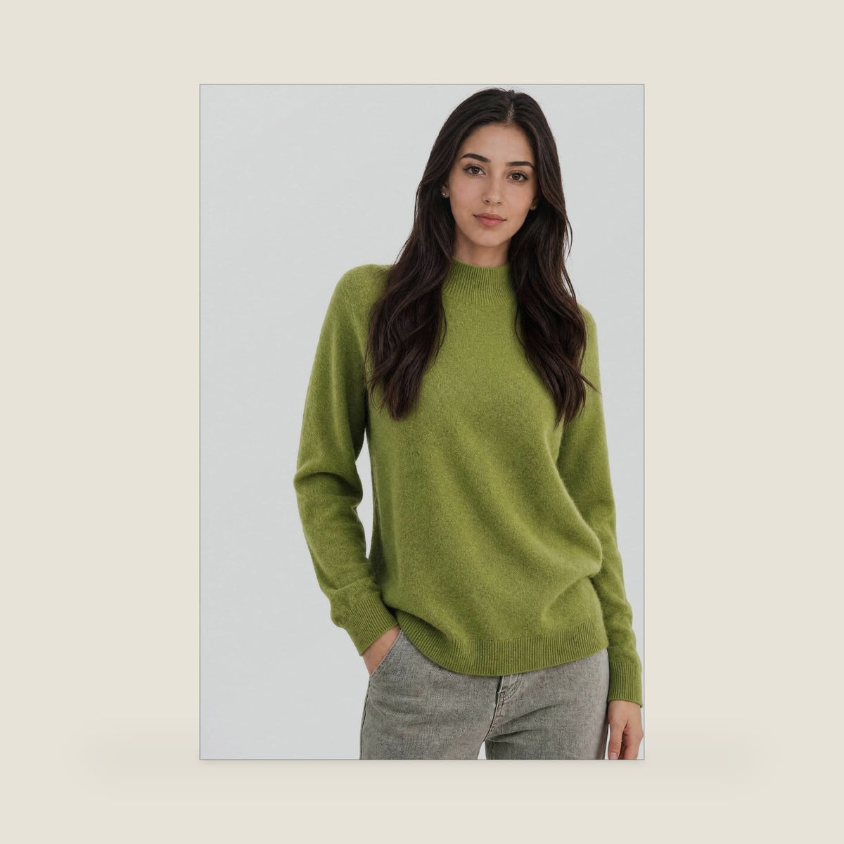 Chanyarn Women's 100% Cashmere Sweater Mock Neck Long Sleeve Warm Leisure 2026 Fall Winter Knit Pullover