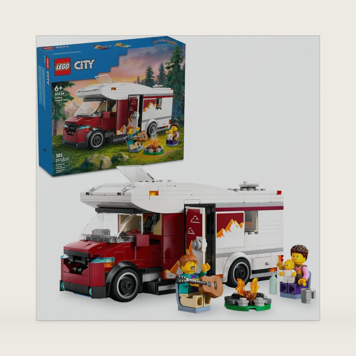 LEGO City Holiday Adventure Camper Van Building Toy Set - Vacation Toy for Kids, Boys and Girls, Ages 6+ - Includes 3 Minifigures and Accessories - Gift Idea for Birthdays & Holidays - 60454