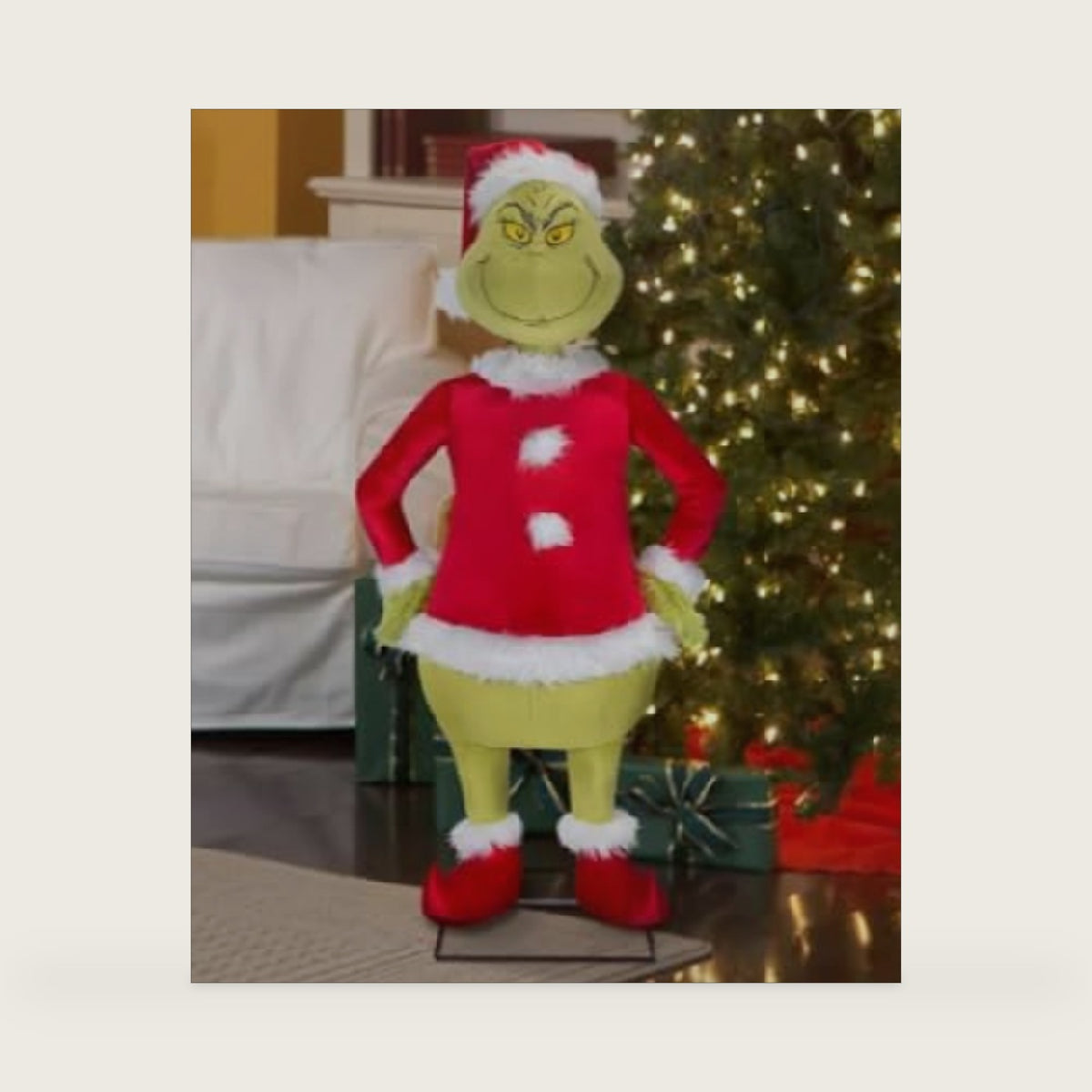 4' Santa Suit Grinch Animated Decor