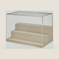 Display Case for Minifigures Action Figures Blocks, Display Box for PopMart Figures with Three Layers of Stairs, Gifts for Minifigure Collectors Lovers (Small Size)
