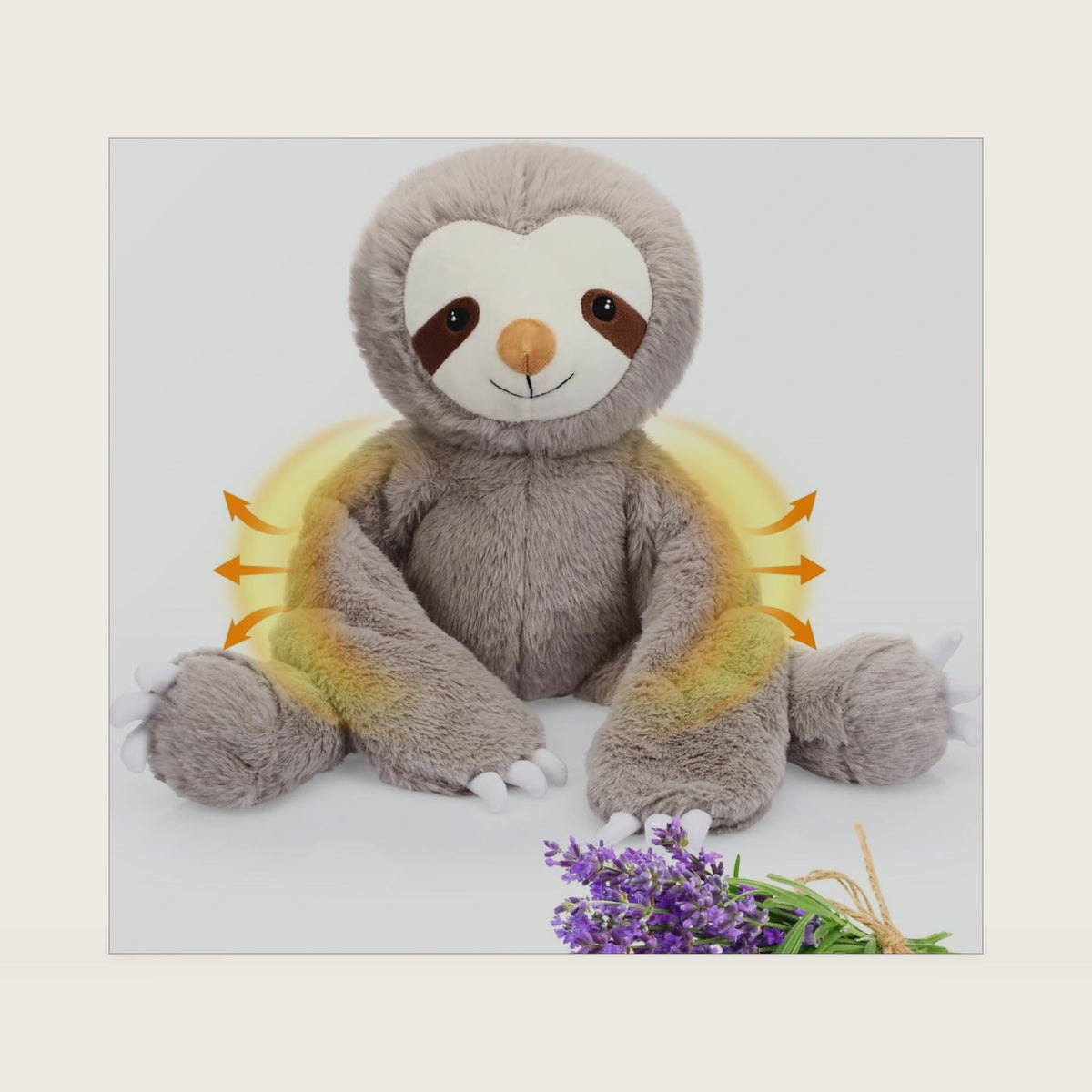 Realspring Heatable Coolable Stuffed Animals Pad Gift for Kid,Sloth