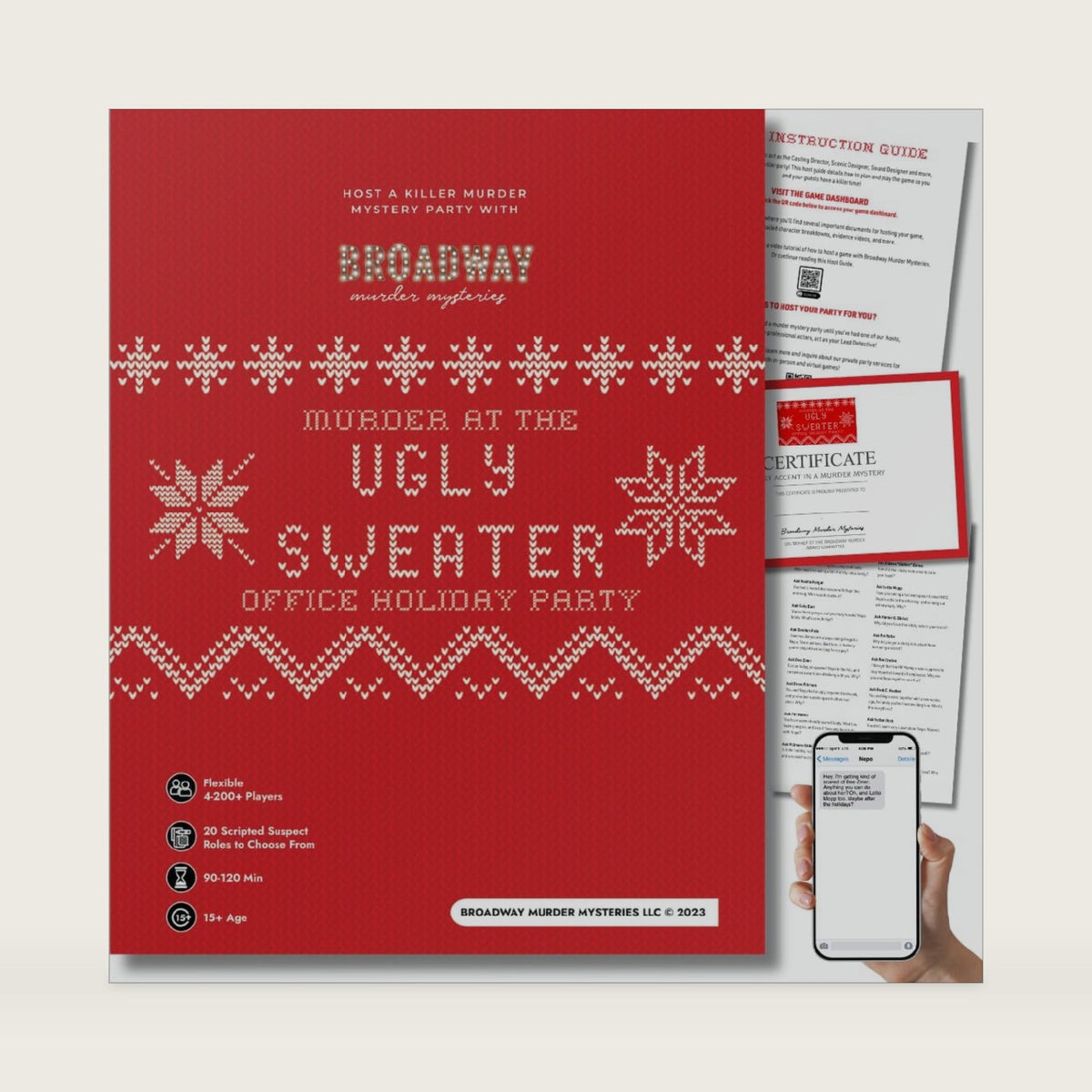 Murder at The Ugly Sweater Office Holiday Party | Interactive Detective Dinner Party Game | Cold Case Files Game, Play Detective in Unsolved Mysteries, Holiday & Halloween Board Game | 4-20 Players