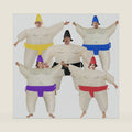 5 Packs Funny Inflatable Sumo Wrestler Costume Sumo Suit Adult Blow up Costume for Halloween/Birthday/Carnival