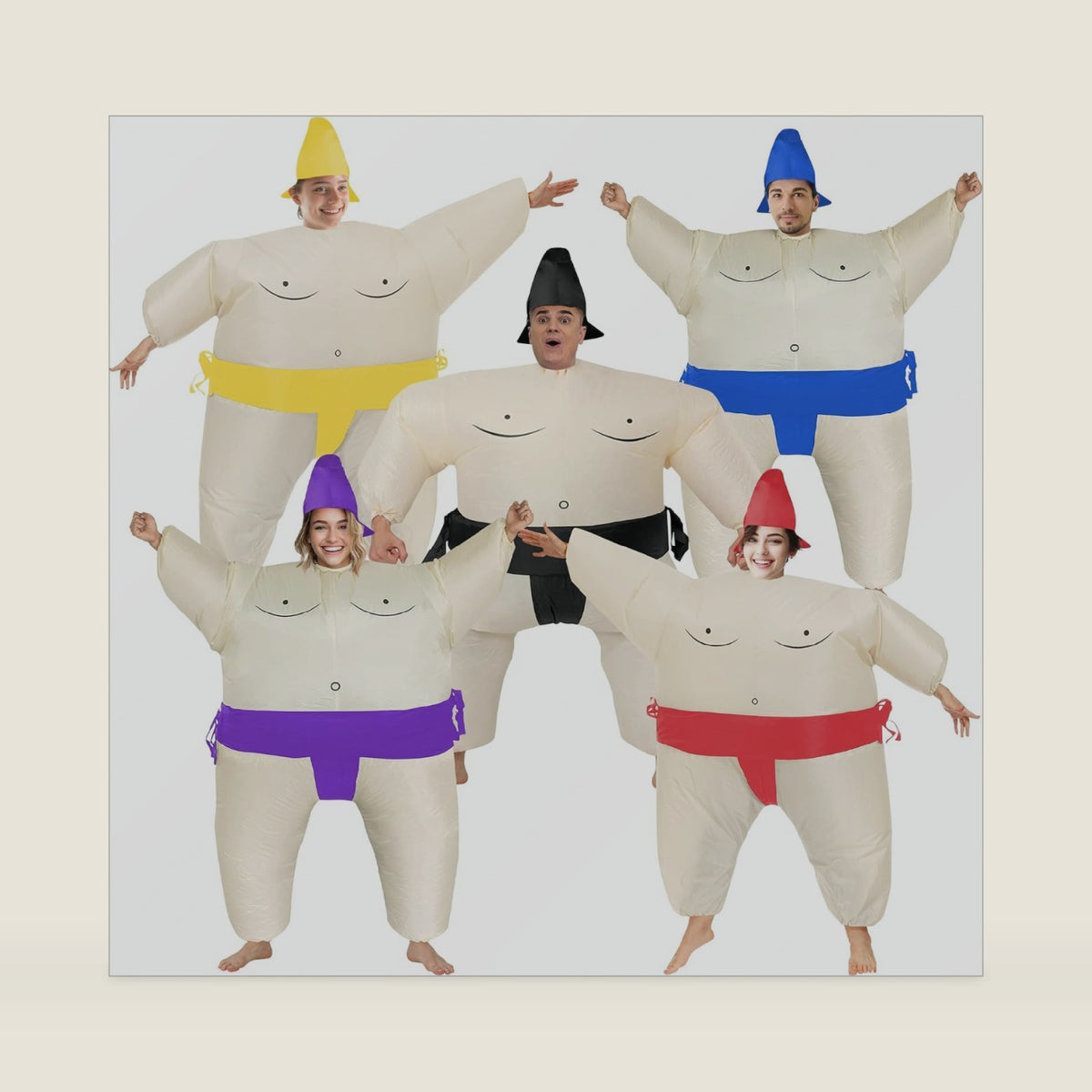 5 Packs Funny Inflatable Sumo Wrestler Costume Sumo Suit Adult Blow up Costume for Halloween/Birthday/Carnival