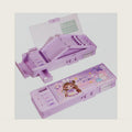 Multifunctional Pop up Pencil Case for Girls, Cute Cartoon Pen Box Organizer with Password Lock, Sharpener, Schedule, Birthday Stationery Gifts for Kids (Purple, Magic World)