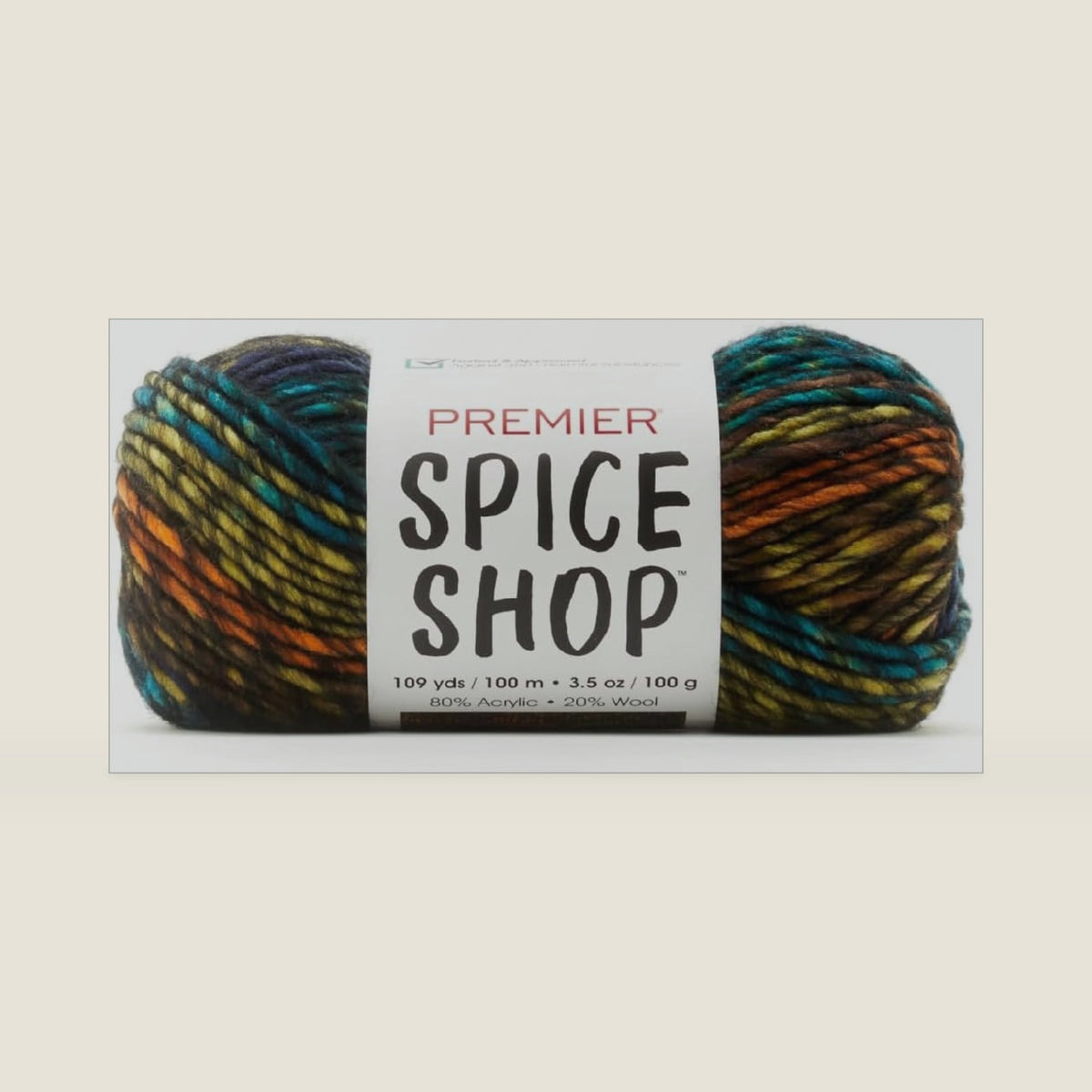 Premier Yarns Spice Shop, Super Bulky Yarn for Crocheting and Knitting, Made of 80% Acrylic and 20% Wool, Soft Yarn, Curry, 3.5 oz, 109 Yards