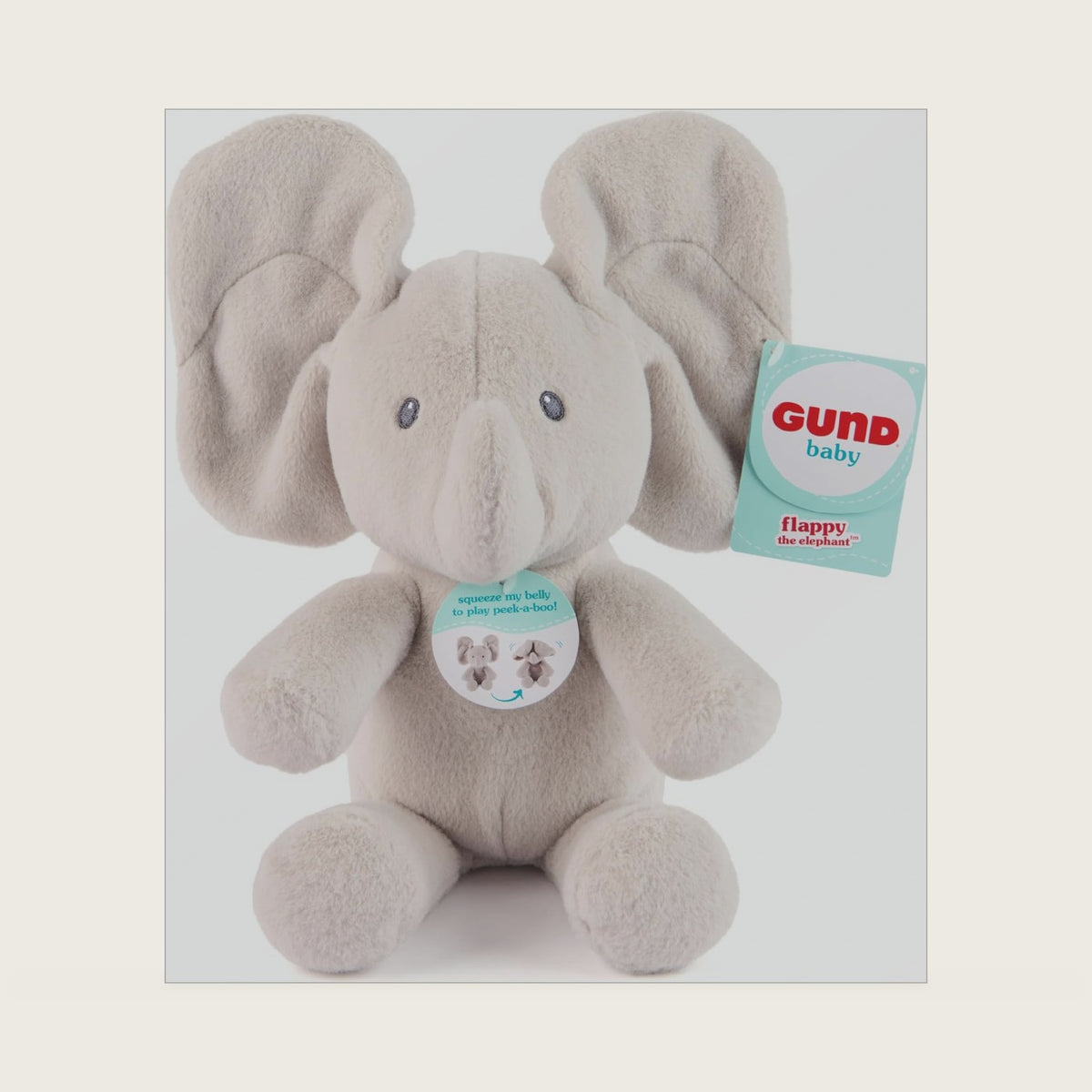 Hide and Seek Flappy The Elephant - Animated Soft Toy for Baby - Moves Your Ears - Elephant Plush Toy Size 20 cm - Easy to Carry - Baby Soft Toy - Child Toy 1 Year +