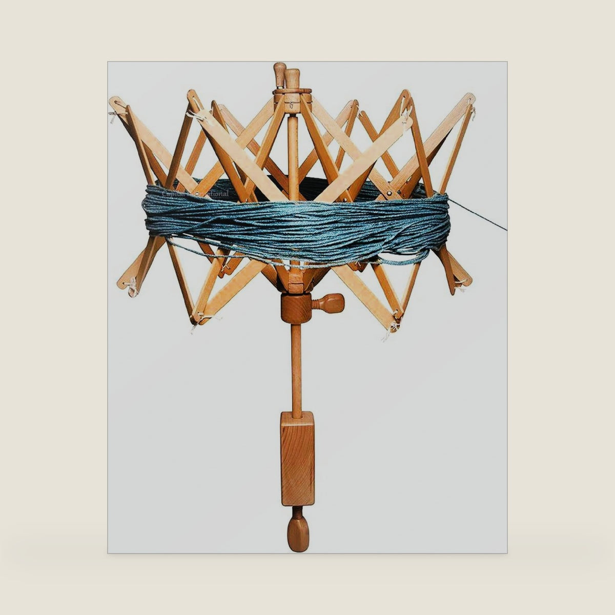 Wooden Yarn Ball Winder - Handcrafted Knitting & Crocheting Yarn Bobbin Winder - Knit Picks Umbrella Yarn Swift Tabletop - Center Pull Wool String Holder Winding Machine (Off-White, Umbrella Swift)