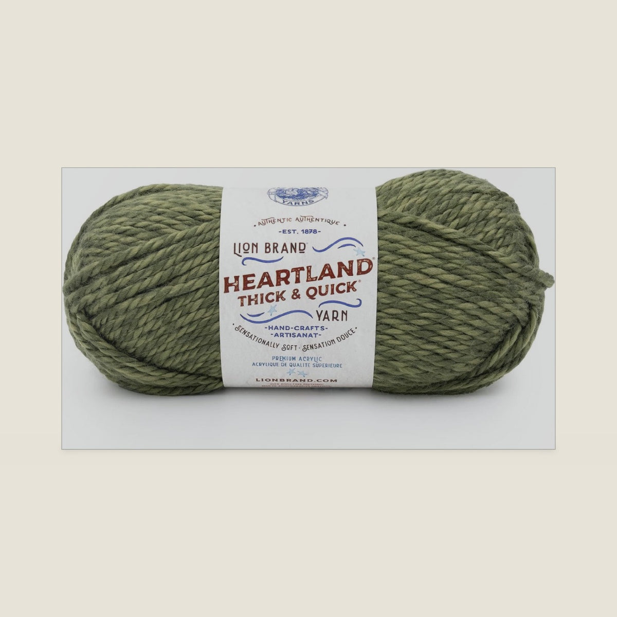 Lion Brand Yarn, Heartland Thick & Quick Yarn, Griffith, Green, 1 Pack