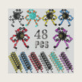 48PCS Transformable Fidget Spinner for Kids,Deformable Chain DIY Robot Spinner Sensory Toy, Stress Relief Fingertip Gyros Fidget Toys Party Favors Graduation Gifts
