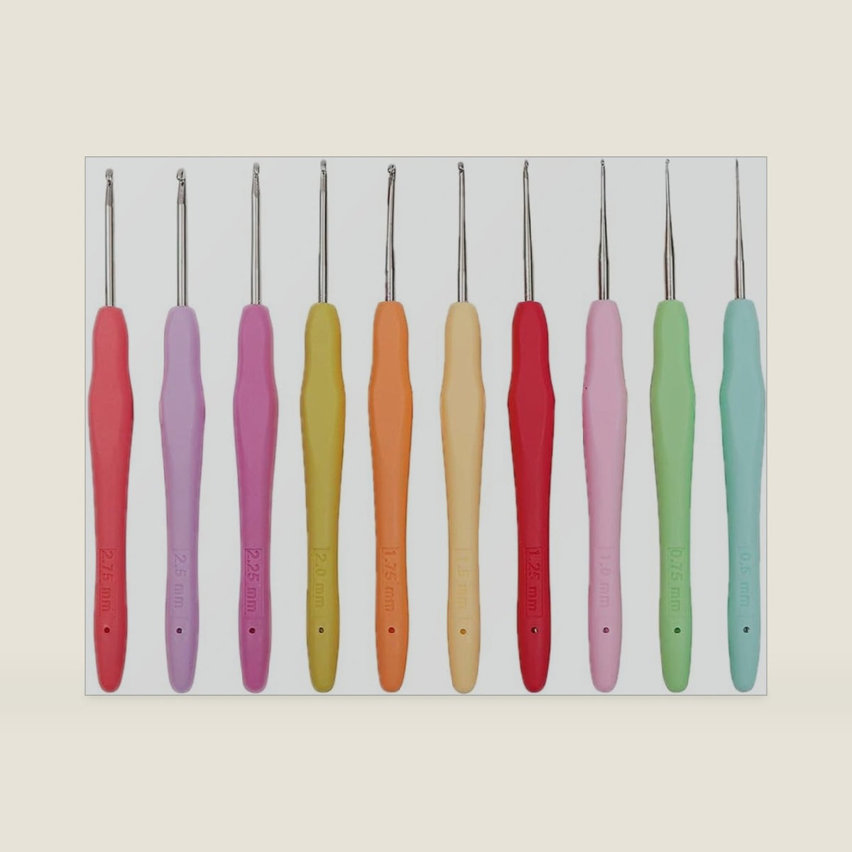 Yarniss 10Size Small Crochet Hooks, Ergonomic Crochet for Thread 0.5~2.75mm