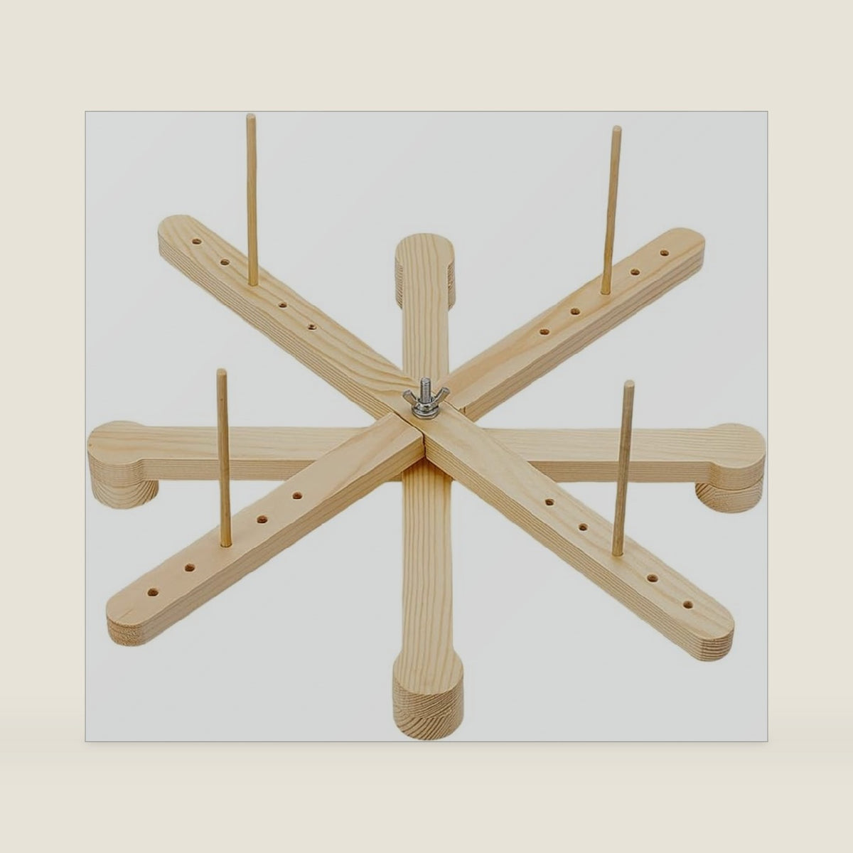 BENECREAT Amish Style Yarn Swift Winder, Portable Wooden Yarn Swift, Desktop Standing Needlecraft Yarn Finishing Tool with Flat Cross Base for Wool, Yarn and Embroidery Thread