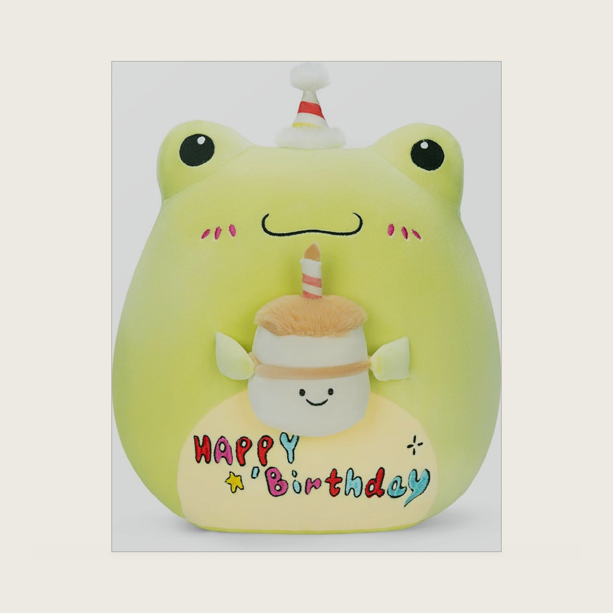 Original 14-Inch Happy Birthday Frog Pillow Stuffed Animal Plush