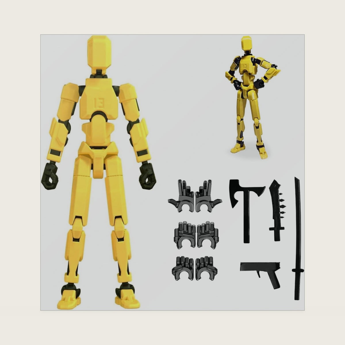 Dumwick Titan 13 Action Figure,3D Printed Lucky Robot 13 Action Figures Set