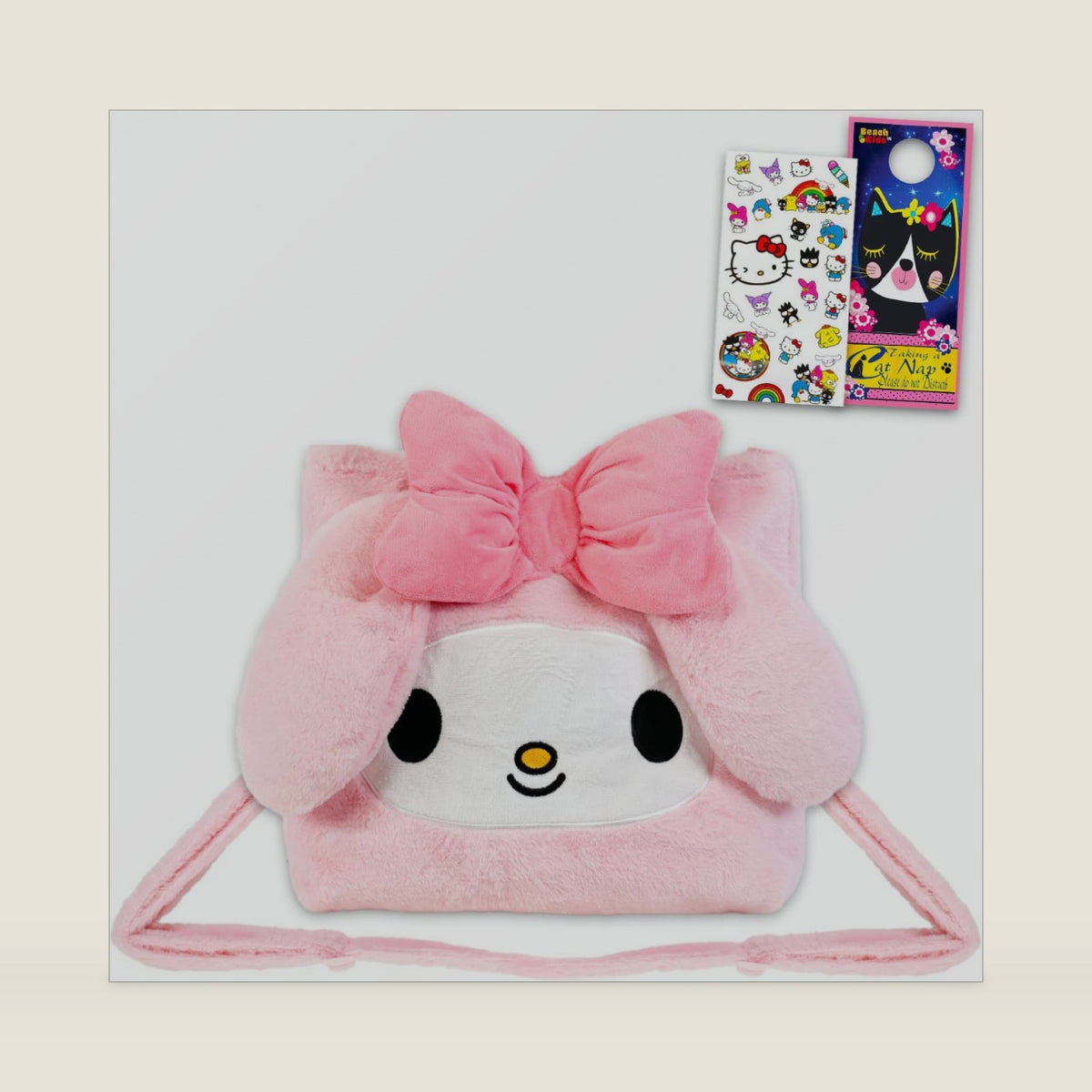 My Melody Plush Purse Set - Bundle with Plushie Plus Stickers