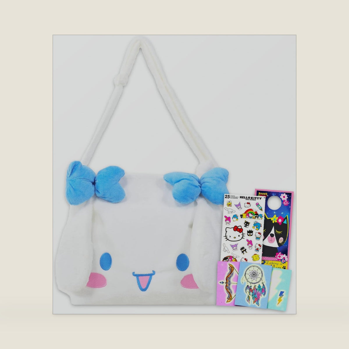 Cinnamoroll Plush Purse Set - Bundle with Cinnamoroll Plushie Plus Stickers, Tattoos and More | and Friends Cinnamoroll Purse for Girls