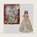 Barbie Signature Doll, 2025 Holiday Blonde Fashion Doll Wearing Silver & Gold Gown, Seasonal Collector Doll in Displayable Packaging & Doll Stand