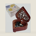 What a Wonderful World Wind Up Music Box, Heart Shaped Vintage Wood Carved Mechanism Musical Gift for Lover Girlfriend Wife Husband Valentine's Day Mother's Day Christmas Anniversary