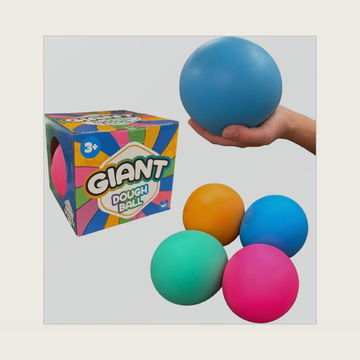 6" Giant Dough Ball, Jumbo 6 Inch Stress Ball Fidget Toys for Super Sensory Fun and Ultimate Stress Relief (Blue)