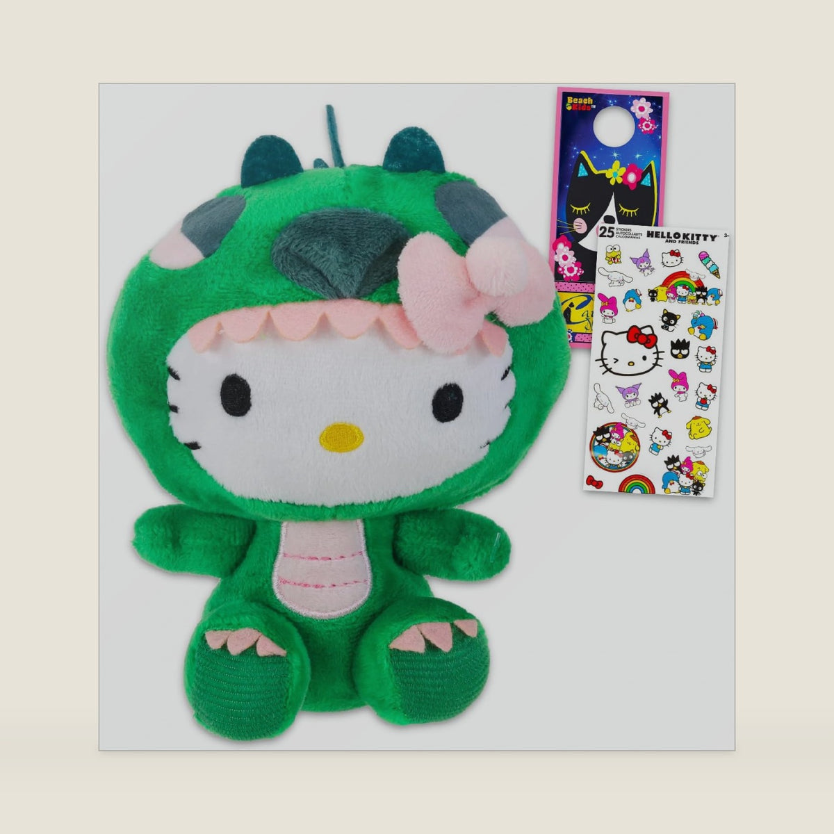 Plushie Set - Bundle with 6.5" Plush Doll in a Dragon Costume Plus Stickers, Tattoos, More | Plush Toy Stuffed Animal