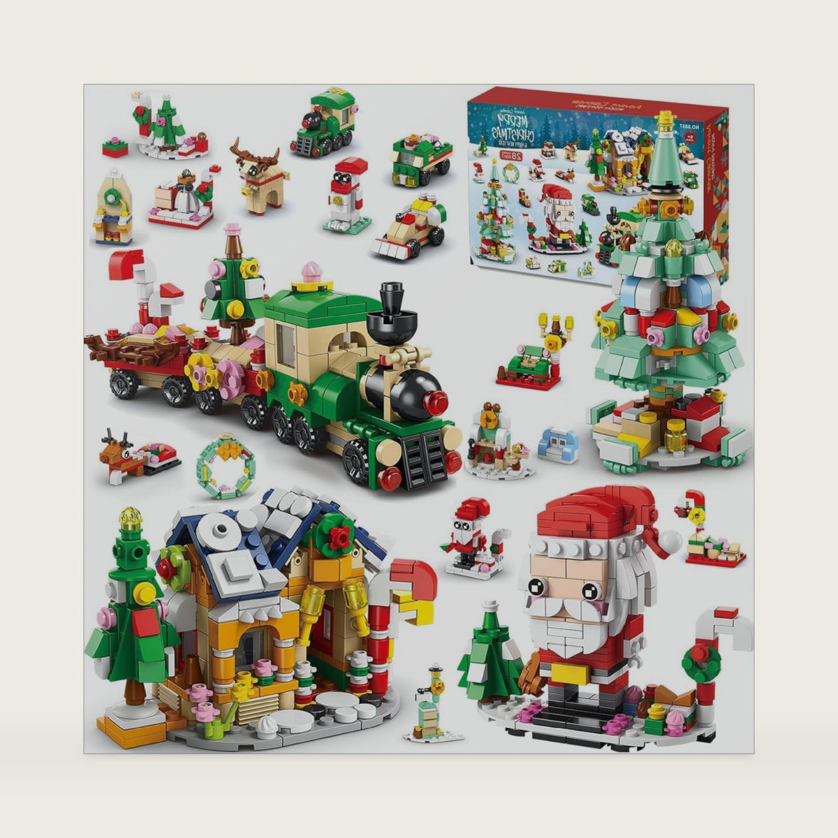 Advent Calendar Building Blocks 2025 Advent Calendar for kids Teen 24 Days Surprise Gift Box Christmas Countdown Calendar for Girl Boys Christmas Tree Train House Block Toy Set