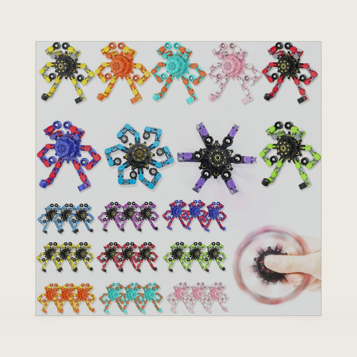 36PCS Transformable Fidget Spinner,Funny Stress Relief Sensory Fidget Toys