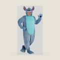 Adult Plus Size Disney Stitch Costume, Blue Hooded Jumpsuit for Halloween and Dress Up