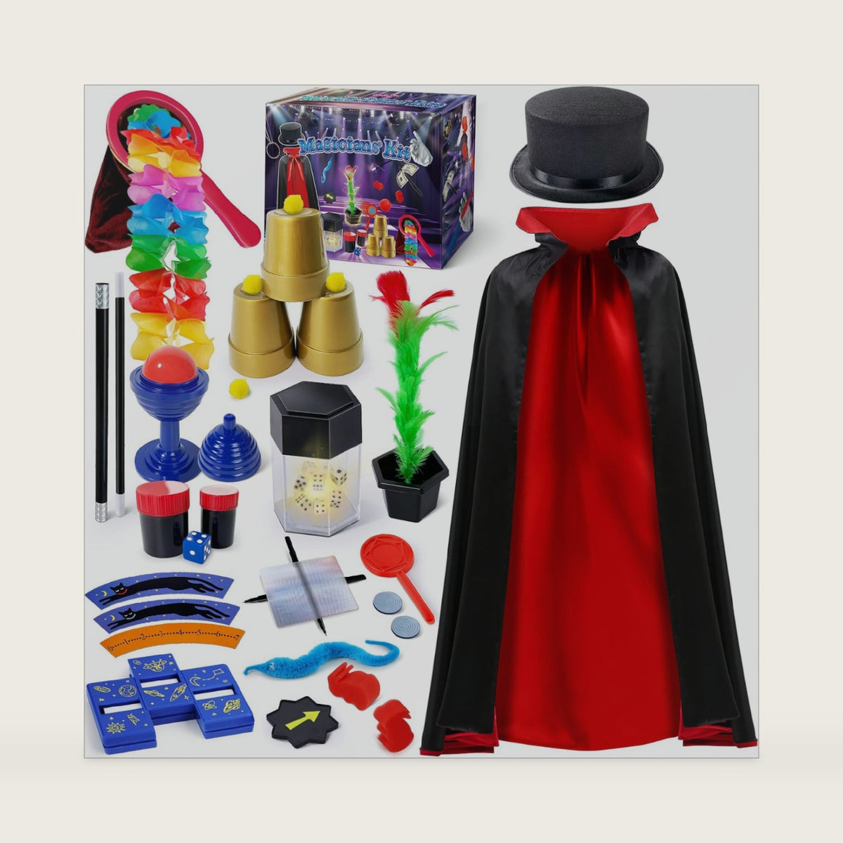 PATIFEED Kids Magic Kit with Magician Costume, Hat, Wand
