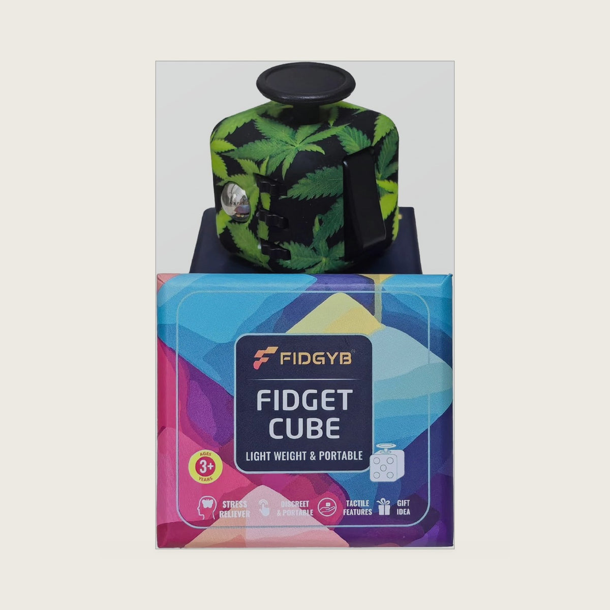 Cube Fidget Stress Relief Toy for Adults & Kids, Smooth, Quiet Sensory Toy for Anxiety, Focus & ADHD Idea[Leaves]