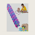 1Pcs 3D Caterpillar Fidget Toy with 10 Seconds Light-Up, Silicone Suction Slug Fidget Sensory Toys, Anti-Anxiety Finger Strength Trainer for Adults & Kids (Purple)