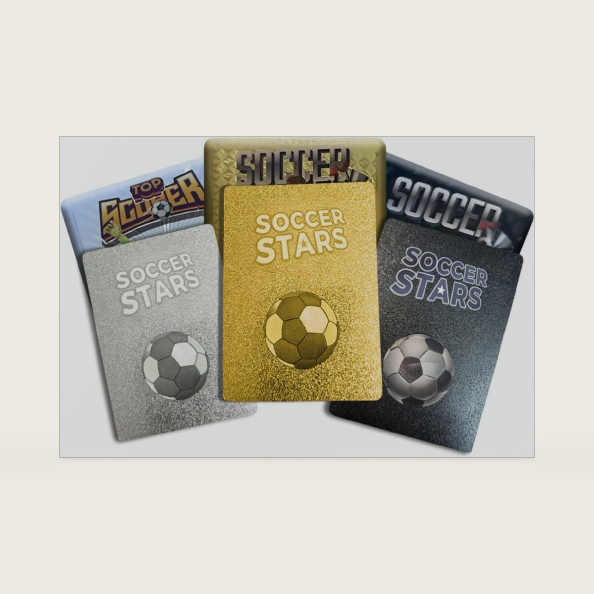 Soccer Trading Cards 2026-27 | 3 Packs - 33 Collectible Cards for Fans & Players Black, Gold & Silver Soccer Mystery Cards Packs Different Cards in Each Set - Try & Collect Them All