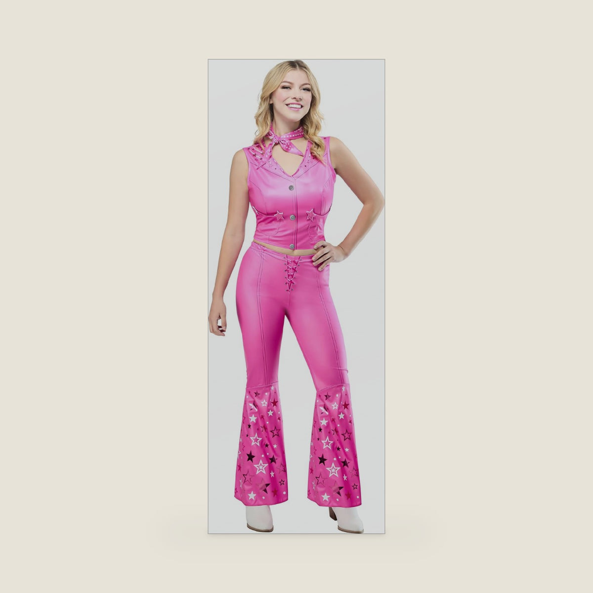 Rubies Women's Western Barbie Costume Flared Pants With Vest and Scarf,