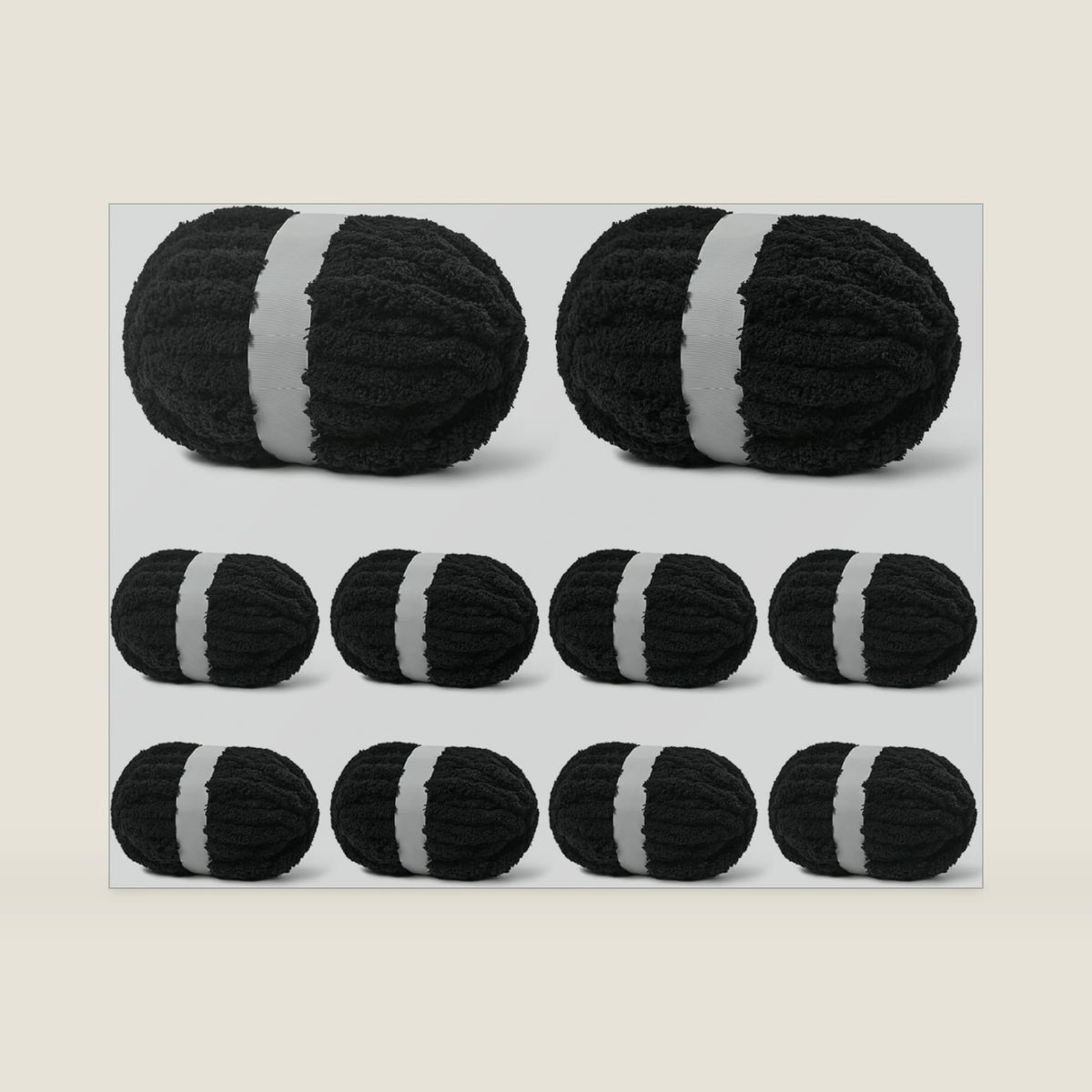 10 Pack Black Fuzzy Chunky Yarn for Hand Knitting, Bulky Thick Fluffy Chenille Yarn for Crocheting, 240yds/70.5oz Jumbo Crochet Yarns, Soft Chunky Knit Blanket Yarn for Crochet