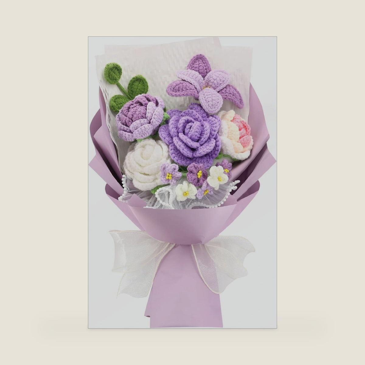 Handmade Crochet Flower Bouquet, Crochet Flowers, Knitted Flowers