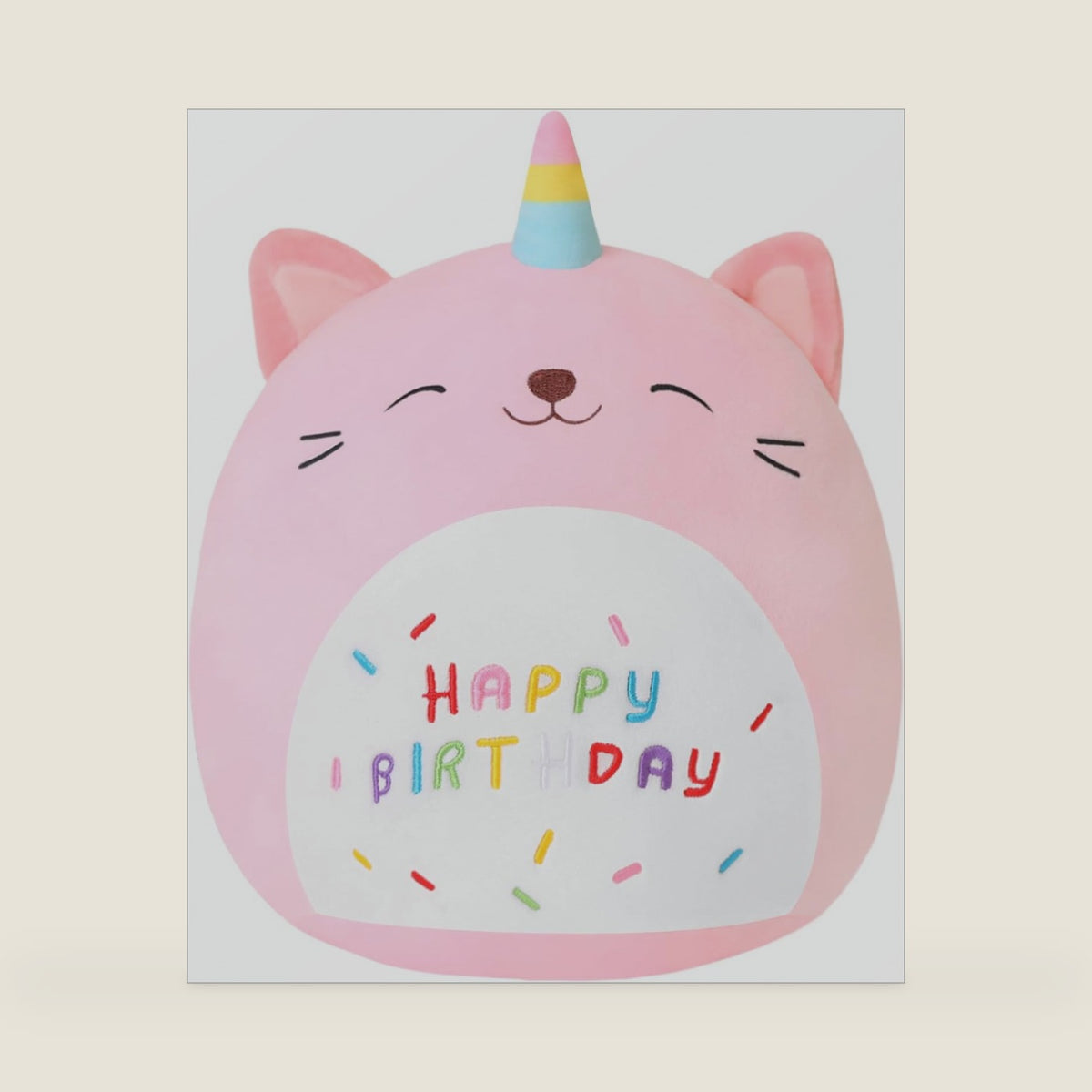 SQEQE Unicorn Cat Plush Kawaii Birthday Cat Plushies Pillow Cat Stuffed Animal Toy Soft Plushie Doll Gifts for Kids Decor(Caticorn, 8 Inch)
