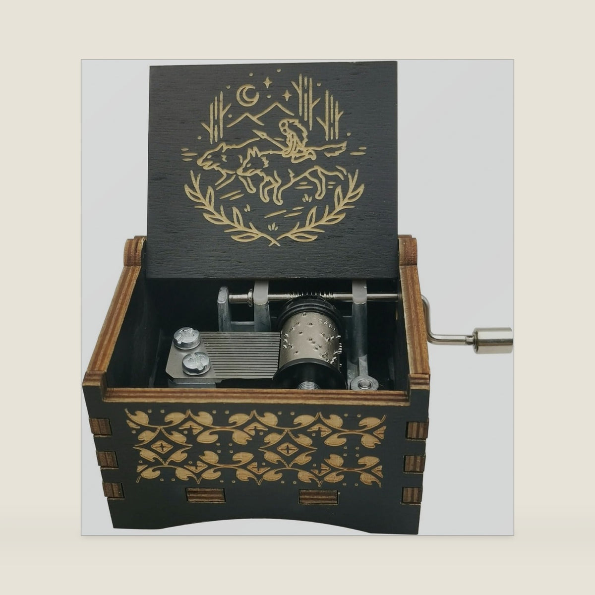 Princess Music Box for Boyfriend Mononoke Hand Crank Hime Wood Laser Musical Box Gift for Men Women Birthday (Princess 1)