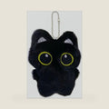 Black Cat Bag Charm, Cute Cat Plush Keychain