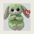 Beanie Bellies - Fern the Easter Bunny Green with Glitter Pink Eyes, Cuddly Plush Animals with Soft Belly Original Easter Special - 20 cm - T41514