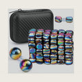 Fidget Mangetic Store with Fiber Case, Magnetic Stones with 1.26 inch Magnet Balls for Adults, Cool Magnet Rock Stone for Kitchen Refrigerator Magnet Office Desk Decor, Brain Storming EDC Science Kit