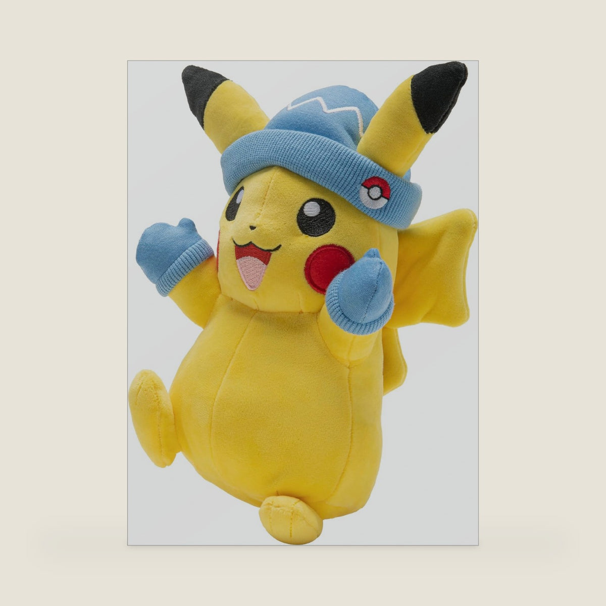 Pikachu Plush with Winter Hat and Mittens - 8-Inch Pikachu Plush with Unique Accessory