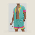 UOUA 80s Outfit for Men 90s Costume 2 Piece Short Sleeve Tracksuit Set