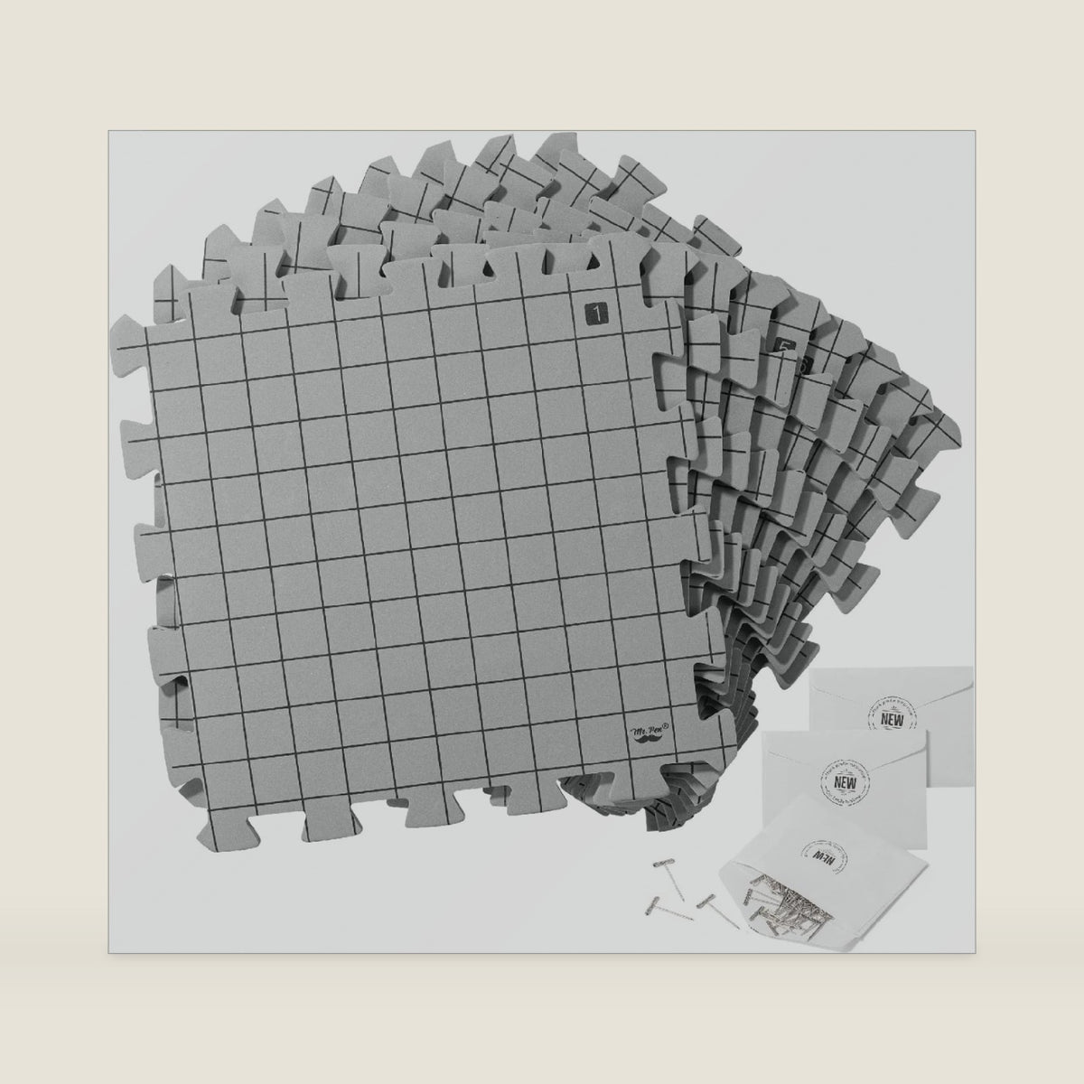 Mr. Pen- Blocking Mats for Knitting & Crochet Projects, 12" x 12"